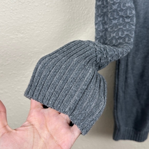 Eddie Bauer Gray Knit Long Sleeve Adjustable Cowl Neck Sweater Size XLarge - Picture 5 of 11